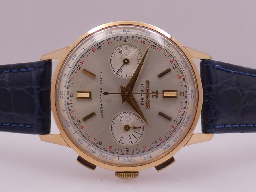 Pierce Wonderful Chronograph Oro Rosa 18Kt Valjoux 23 ANNI '50 TOP CONDITION Column Wheel - immagine 7