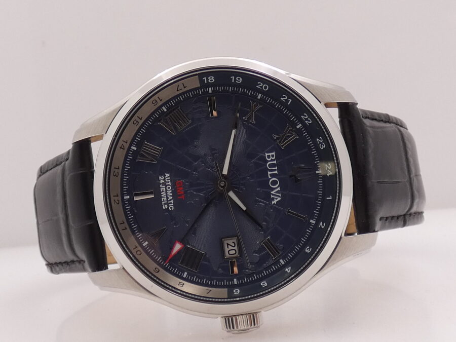 Bulova Wilton GMT 96B385 LIKE NEW BOX&PAPERS Anno 2022 Automatico Acciaio - immagine 6
