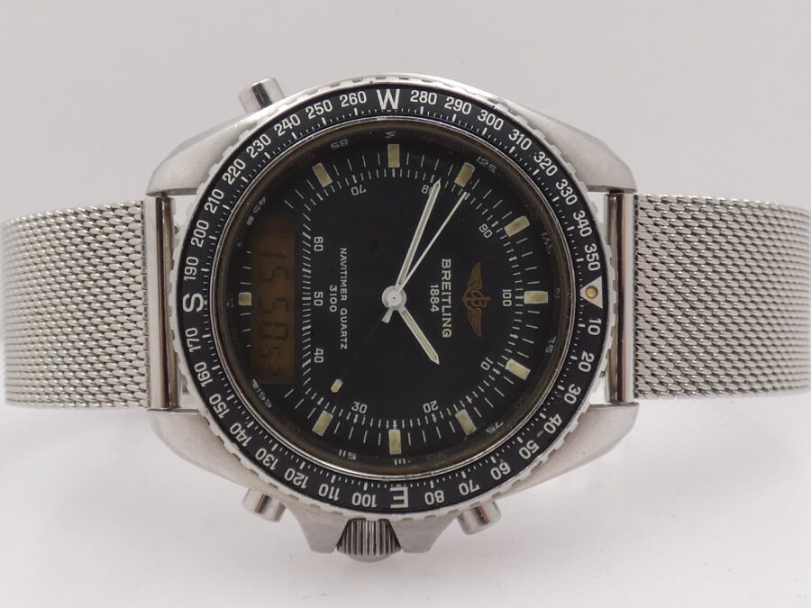 Breitling Pluton Navitimer 3100 41mm A51037 Analogico & Digitale Anni 90's Acciaio - immagine 6