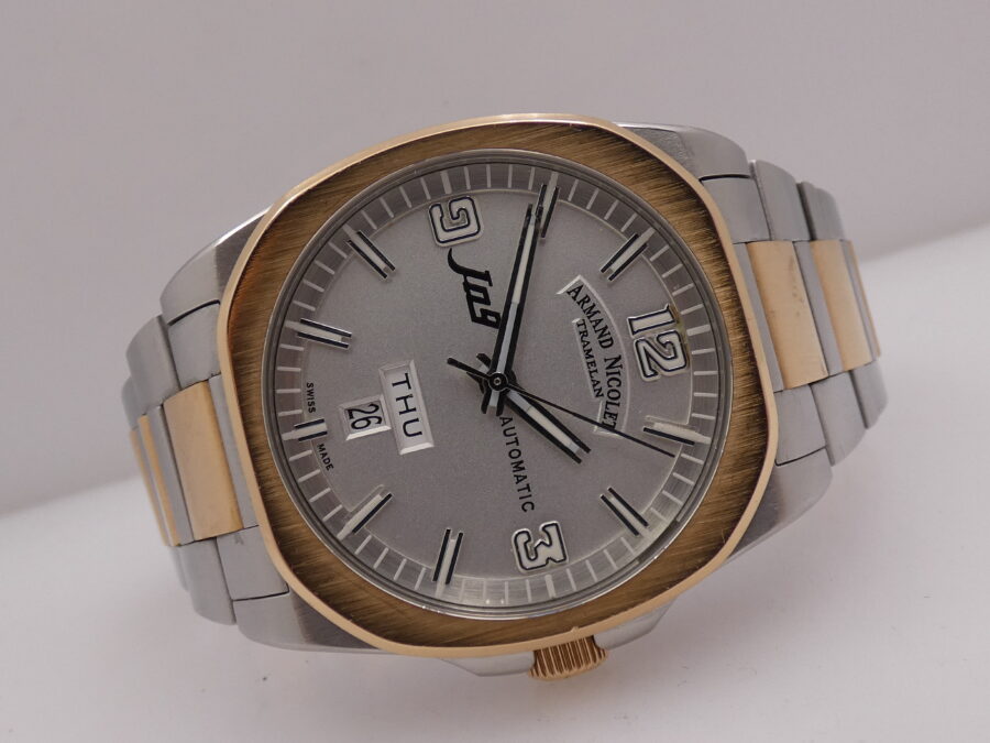 Armand Nicolet J09 Day-Date Acciaio & Oro Rosa 18Kt FULL SET Automatico Braccialato - immagine 7
