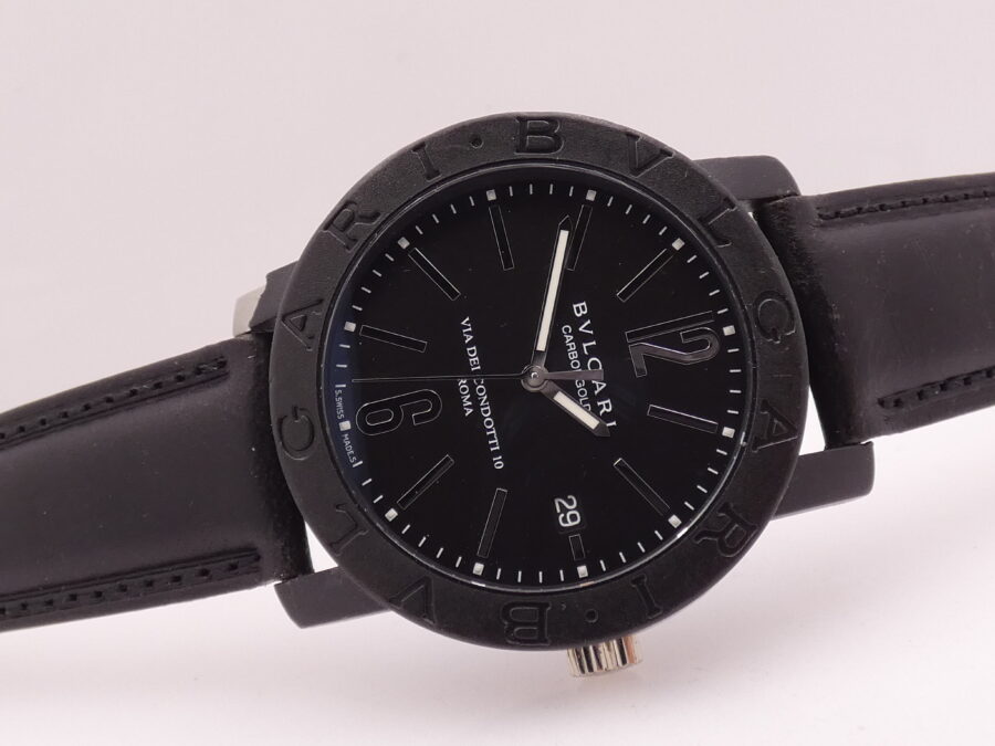 Bulgari Carbongold Via Dei Condotti 10 Roma BB 40 CL Carbon Automatic Date ANNI '2000 - immagine 8