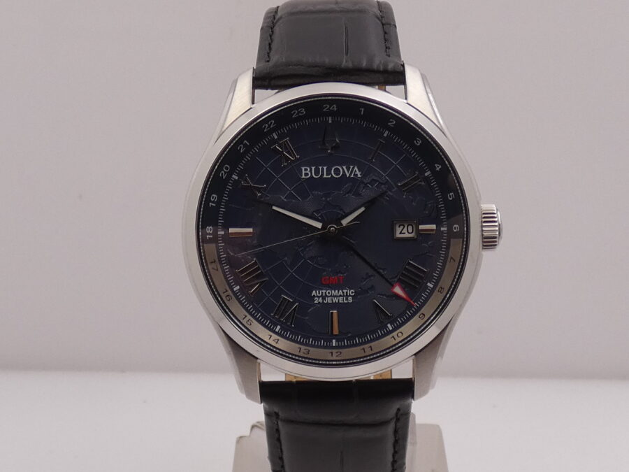 Bulova Wilton GMT 96B385 LIKE NEW BOX&PAPERS Anno 2022 Automatico Acciaio - immagine 7