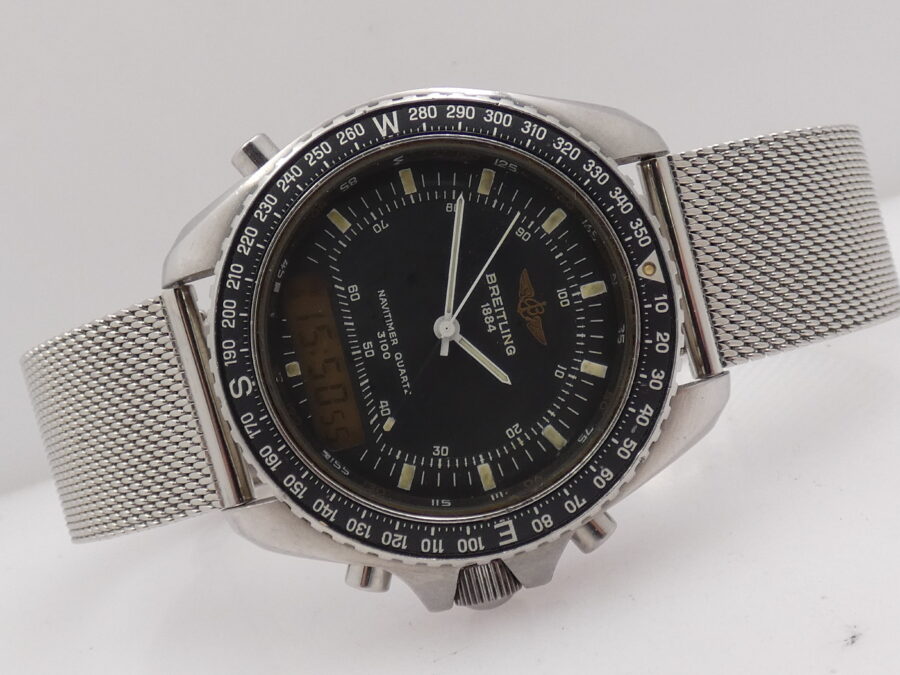 Breitling Pluton Navitimer 3100 41mm A51037 Analogico & Digitale Anni 90's Acciaio - immagine 7