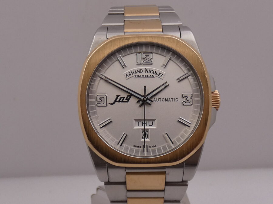 Armand Nicolet J09 Day-Date Acciaio & Oro Rosa 18Kt FULL SET Automatico Braccialato - immagine 8