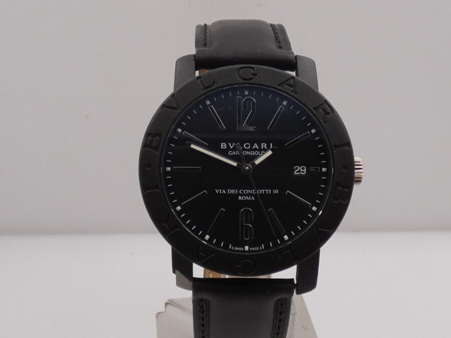 Bulgari Carbongold Via Dei Condotti 10 Roma BB 40 CL Carbon Automatic Date ANNI '2000 - immagine 9