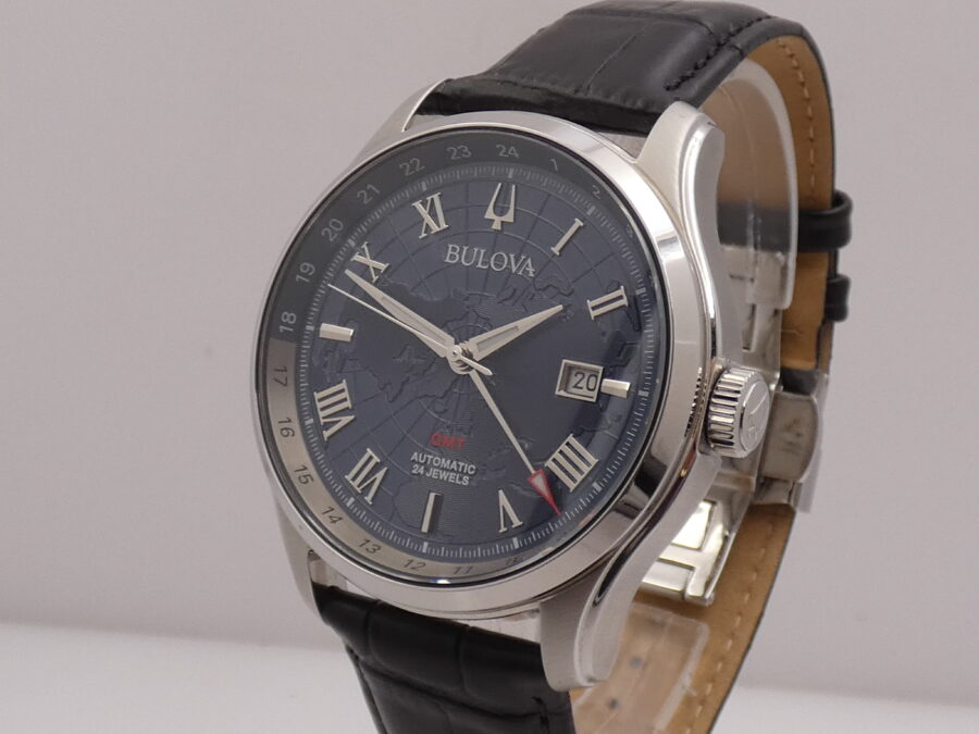 Bulova Wilton GMT 96B385 LIKE NEW BOX&PAPERS Anno 2022 Automatico Acciaio - immagine 8