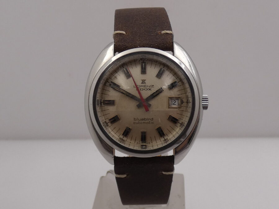 Lorenz Edox Blubird Cushion Oversize 38,5 mm Automatico ANNI '70 Acciaio Vintage - immagine 9