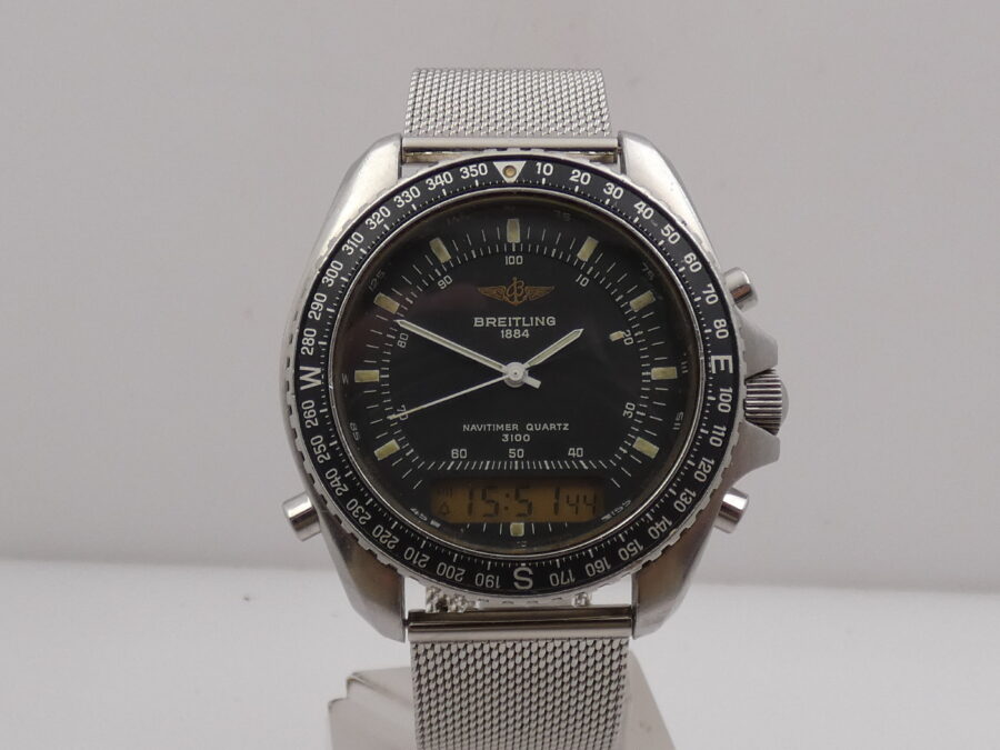 Breitling Pluton Navitimer 3100 41mm A51037 Analogico & Digitale Anni 90's Acciaio - immagine 8