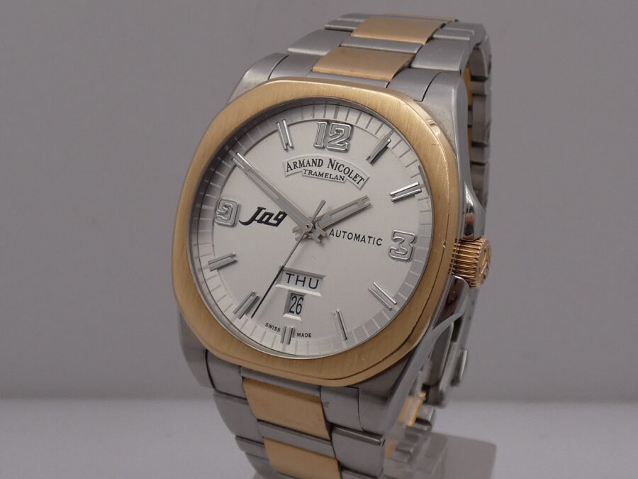 Armand Nicolet J09 Day-Date Acciaio & Oro Rosa 18Kt FULL SET Automatico Braccialato - immagine 9