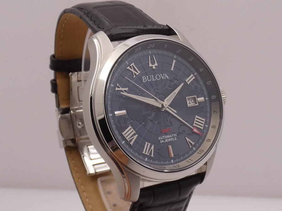 Bulova Wilton GMT 96B385 LIKE NEW BOX&PAPERS Anno 2022 Automatico Acciaio - immagine 9