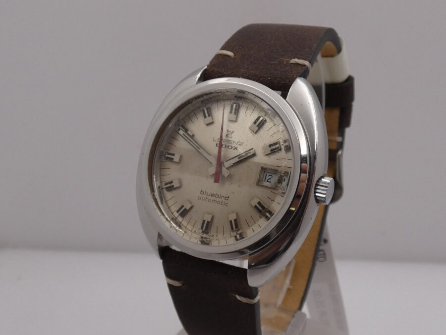 Lorenz Edox Blubird Cushion Oversize 38,5 mm Automatico ANNI '70 Acciaio Vintage - immagine 10
