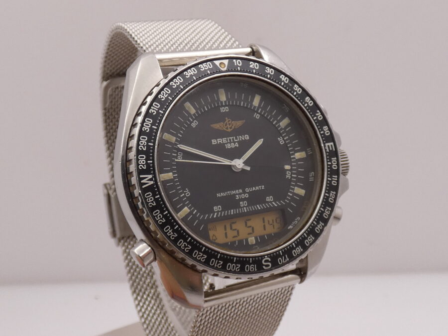 Breitling Pluton Navitimer 3100 41mm A51037 Analogico & Digitale Anni 90's Acciaio - immagine 10