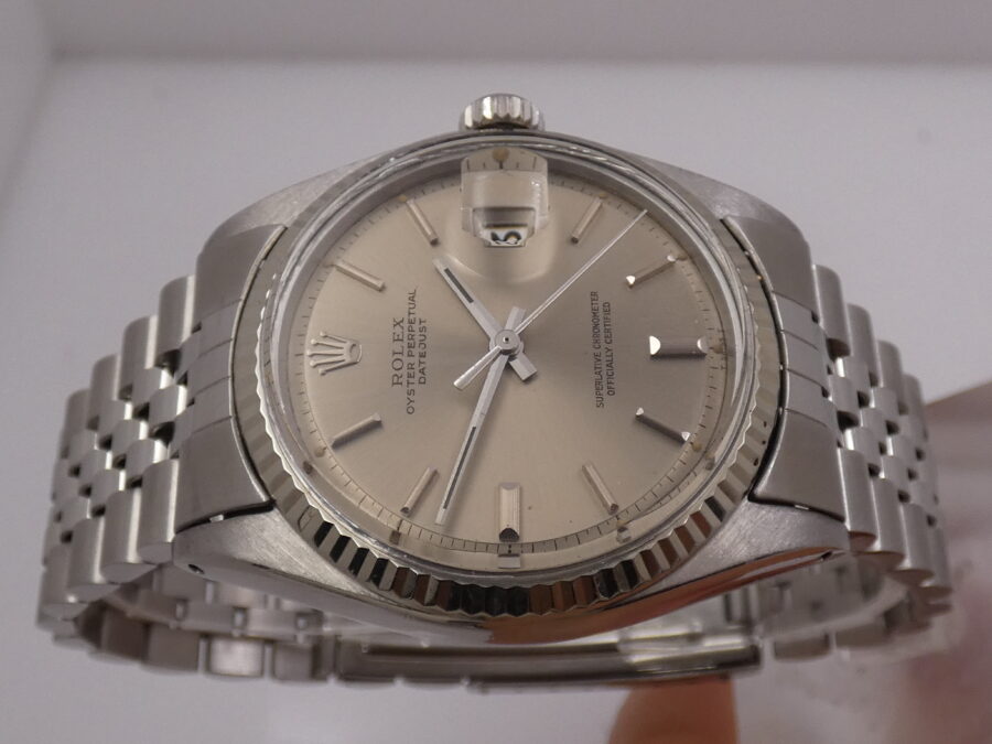 Rolex Datejust 36 Jubilee 1601 Ardesia Taupe Dial Lunetta Oro Bianco 18Kt Automatico ANNO 1971