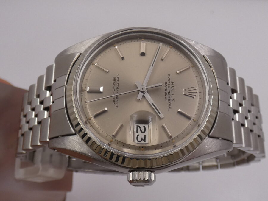 Rolex Datejust 36 Jubilee 1601 Ardesia Taupe Dial Lunetta Oro Bianco 18Kt Automatico ANNO 1971 - immagine 3