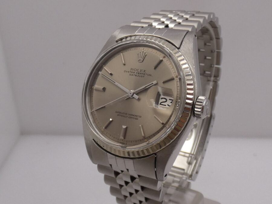 Rolex Datejust 36 Jubilee 1601 Ardesia Taupe Dial Lunetta Oro Bianco 18Kt Automatico ANNO 1971 - immagine 8