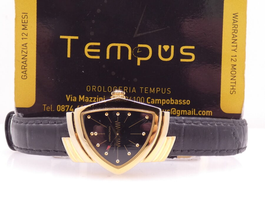 Hamilton Ventura Black Dial H241010 With PAPERS 18Kt G.F. Anno 2019 Orologio da Donna - immagine 2