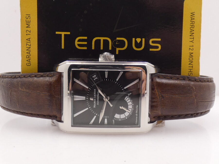 Maurice Lacroix Pontos Reserve De Marche Pontos Rectangular With PAPERS Anno 2007 Automatico Acciaio PT6157 - immagine 2