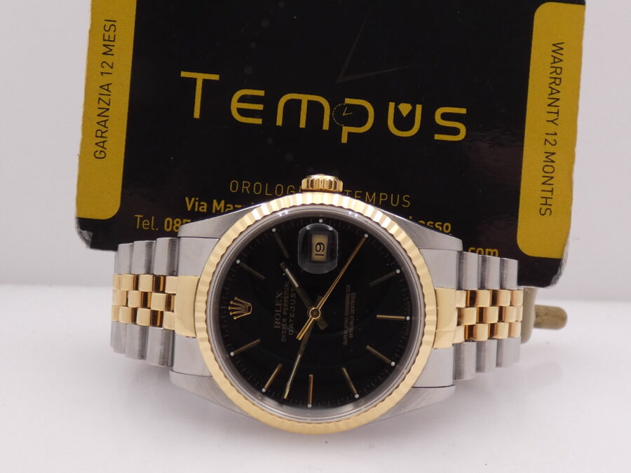 Rolex Datejust 36 16233 Jubile GILT Dial 18Kt Gold & Steel ANNO 1990 Automatico - immagine 2