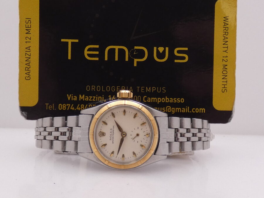 Rolex Oyster Perpetual Lady 6505 Automatico 18Kt Gold Bezel & Steel JUST SERVICED ANNO 1963 - immagine 2