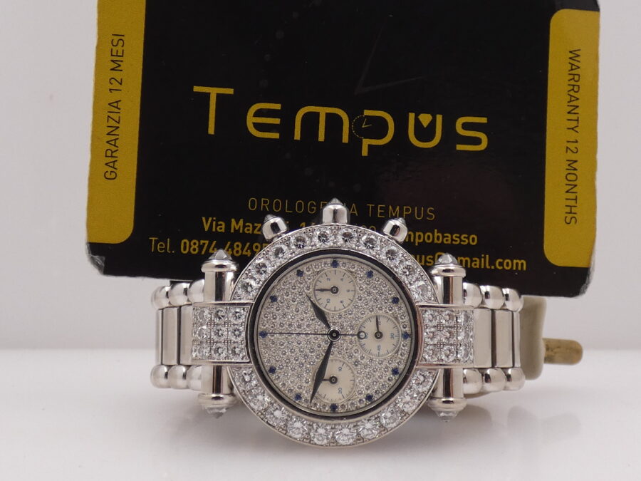 Chopard Imperiale Chronografo Imperiale 18Kt White Solid Gold FULL PAVE' 5ct Factory Diamonds Ref. 4143 - immagine 2