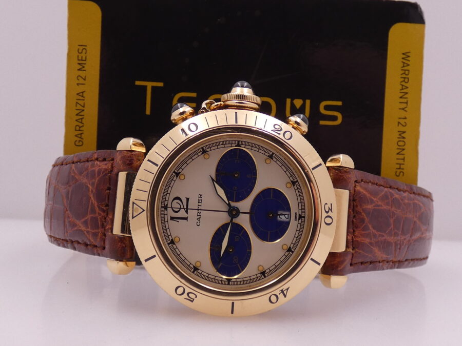 Cartier Pasha Chronografo 38mm 30009 18Kt Solid Gold With Deployante 1991 - immagine 2