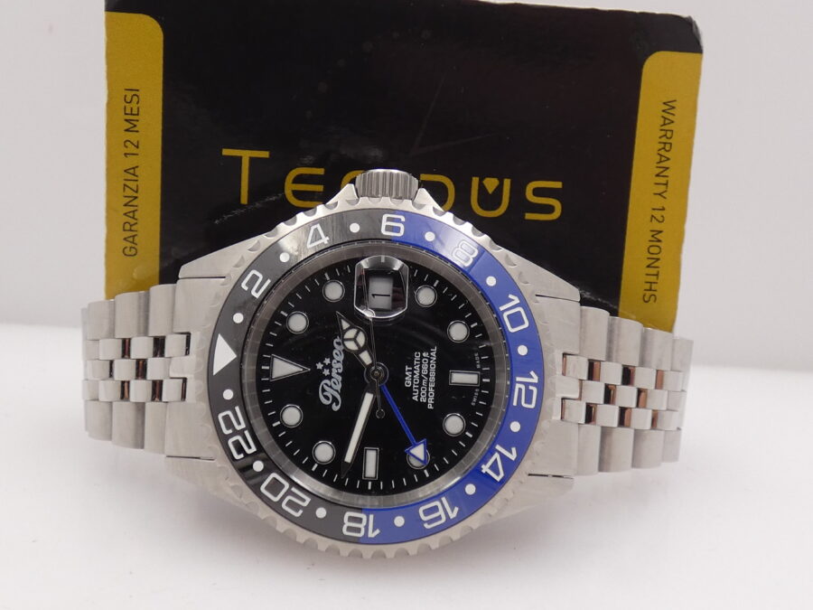 Perseo GMT Subaquatic Batman 200m 6785 NEW BOX&PAPERS Automatico Jubilee Bracelet Mai Indossato - immagine 2