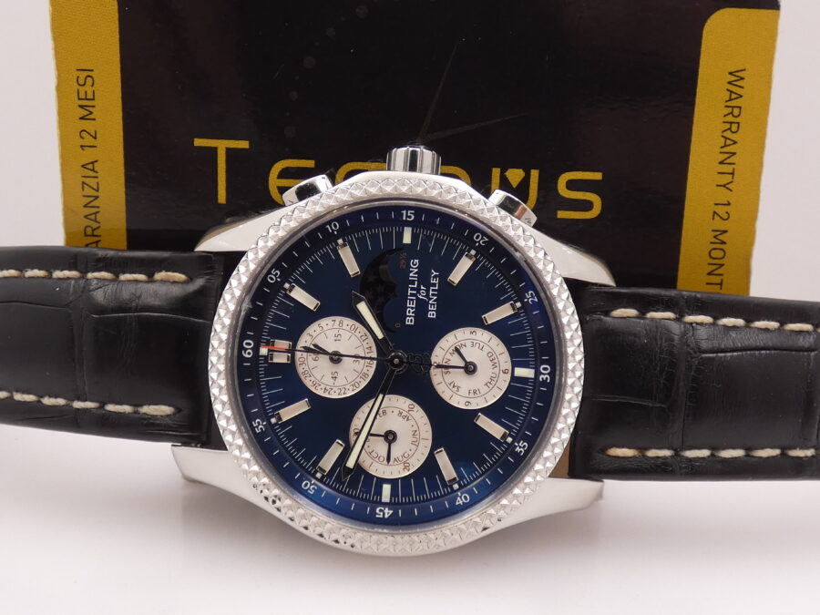 Cronografo Breitling Bentley Mark VI Triple Calendar Moonphases P19362 Platinum Bezel Special Edition With BOX - immagine 2