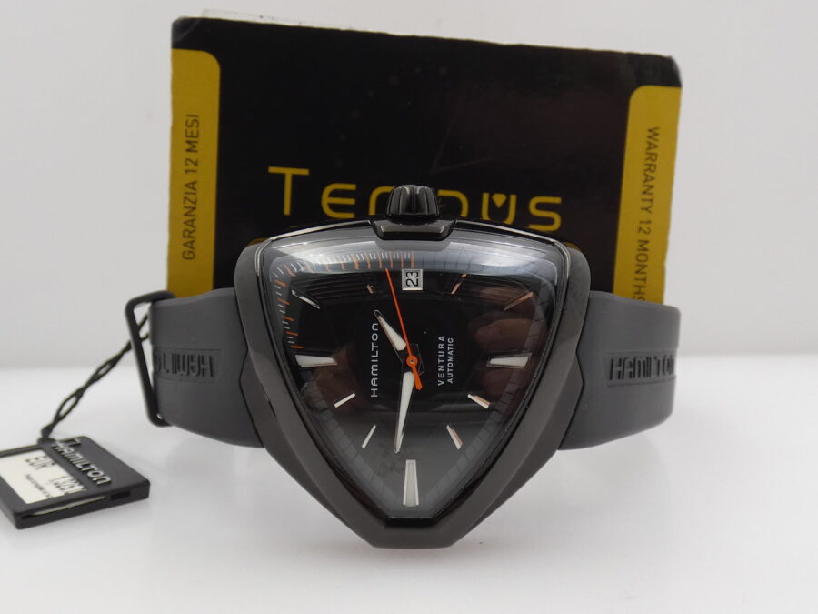 Hamilton Ventura Elvis80 Black Pvd H245850 NEW BOX&PAPERS Automatico Mai Indossato - immagine 2
