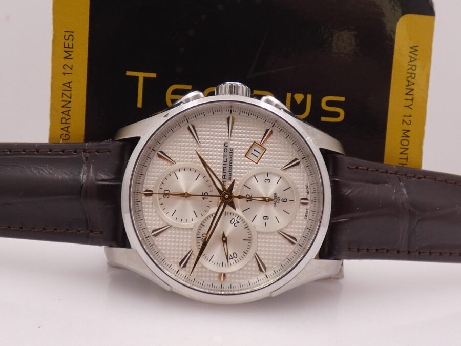 Hamilton Jazzmaster Auto Chrono BOX&PAPERS Anno 2021 Honeycomb Dial Automatico Acciaio Ref. H325961 - immagine 2