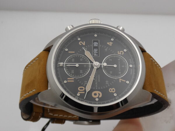 Hamilton Khaki Field Day Date Auto Cronografo Day-Date NEW BOX&PAPERS H716160 Acciaio Mai Indossato