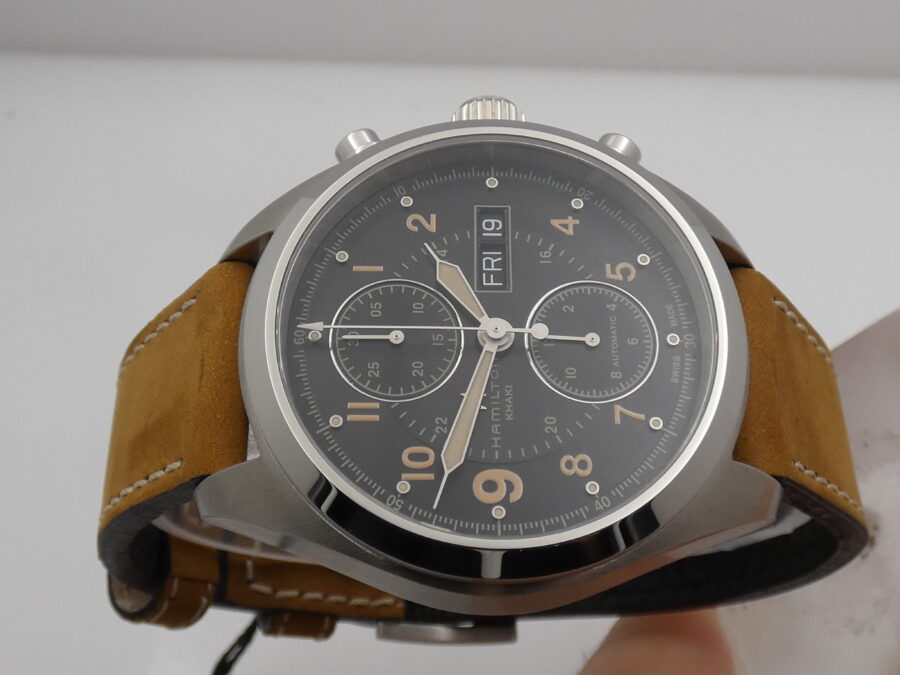 Hamilton Khaki Field Day Date Auto Cronografo Day-Date NEW BOX&PAPERS H716160 Acciaio Mai Indossato