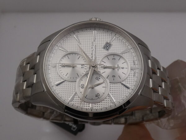 Hamilton Jazzmaster Auto Chrono Caliber H-21 Chronografo H325960 NEW BOX&PAPERS Automatico Acciaio With Bracelet