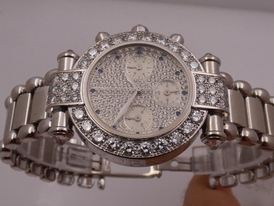 Chopard Imperiale Chronografo Imperiale 18Kt White Solid Gold FULL PAVE' 5ct Factory Diamonds Ref. 4143