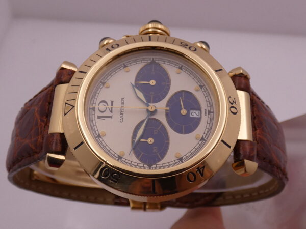 Cartier Pasha Chronografo 38mm 30009 18Kt Solid Gold With Deployante 1991