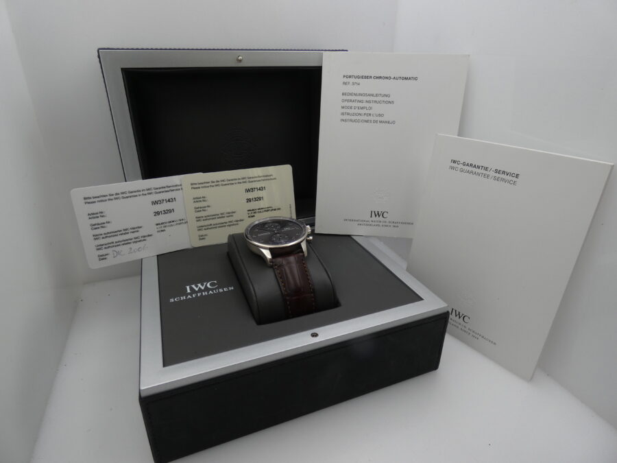 IWC Cronografo Portoghese18Kt Oro Bianco IW371431 BOX&PAPERS Ardesia Dial Automatico Anno 2006 - immagine 12
