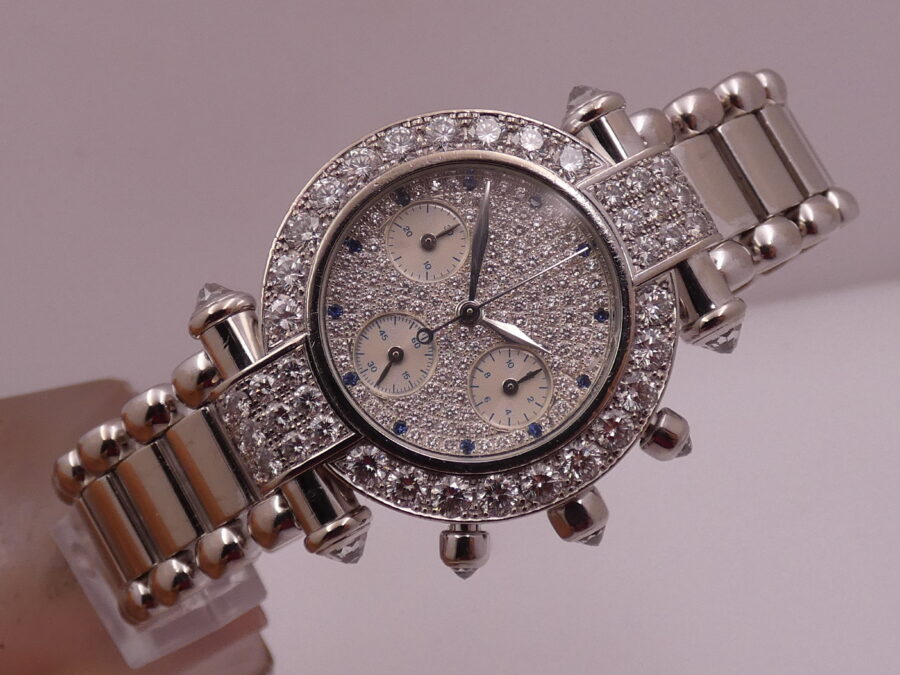 Chopard Imperiale Chronografo Imperiale 18Kt White Solid Gold FULL PAVE' 5ct Factory Diamonds Ref. 4143 - immagine 10