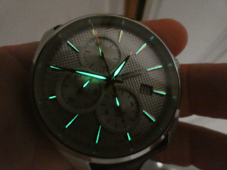 Hamilton Jazzmaster Auto Chrono BOX&PAPERS Anno 2021 Honeycomb Dial Automatico Acciaio Ref. H325961 - immagine 11