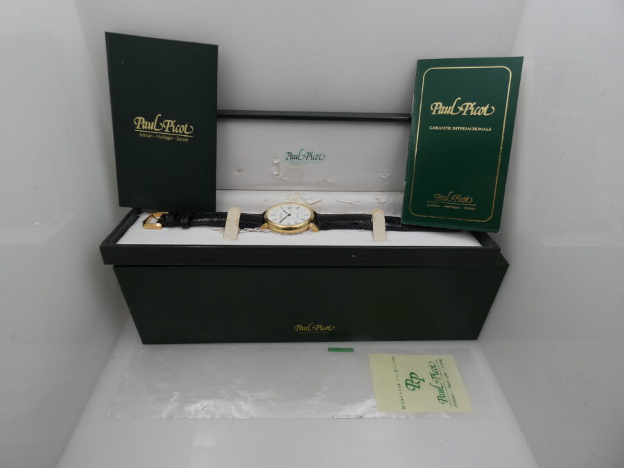 Paul Picot N.O.S. 30 Anni di Lavoro TNT 18Kt Solid Gold BOX&PAPERS Automatic New Old Stock Anno 2005 - immagine 11