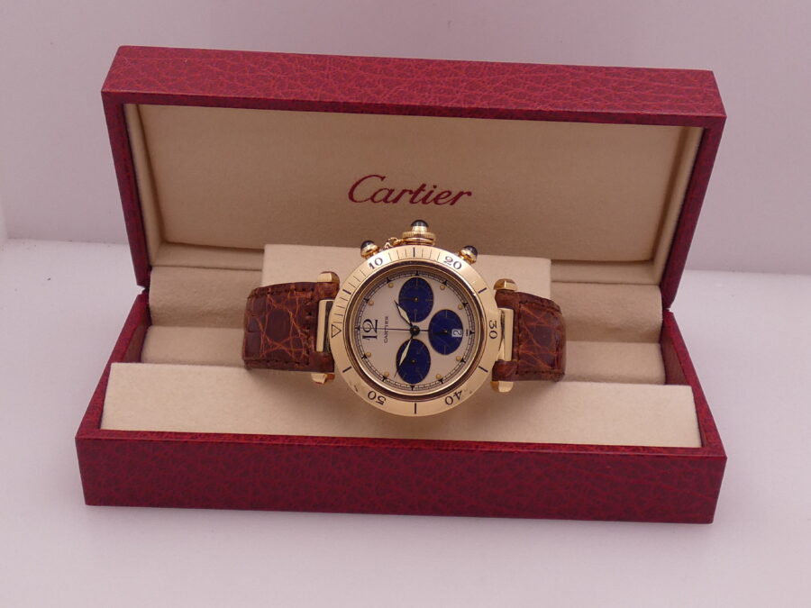 Cartier Pasha Chronografo 38mm 30009 18Kt Solid Gold With Deployante 1991 - immagine 12