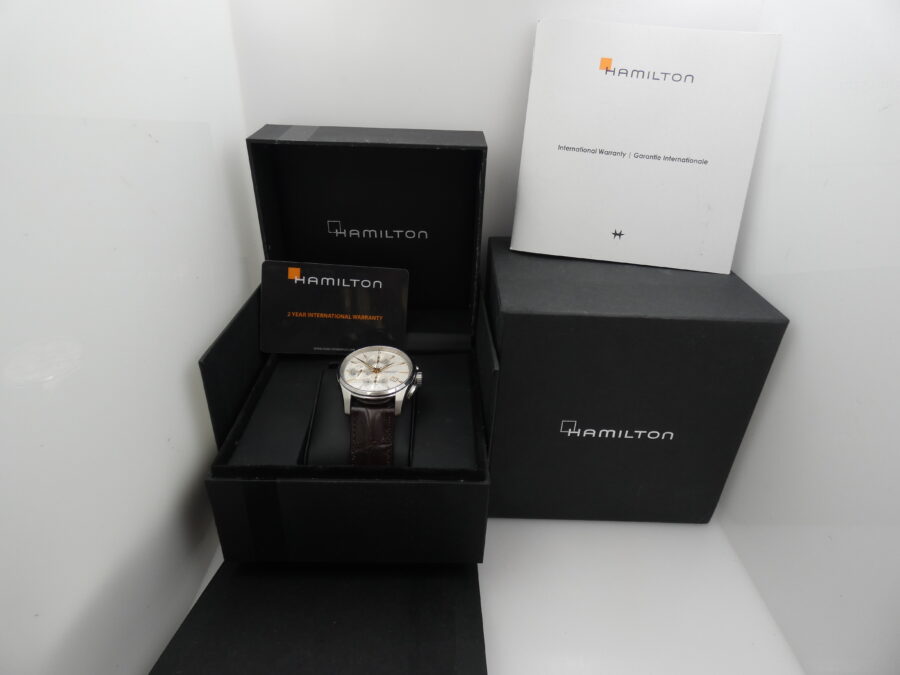 Hamilton Jazzmaster Auto Chrono BOX&PAPERS Anno 2021 Honeycomb Dial Automatico Acciaio Ref. H325961 - immagine 12
