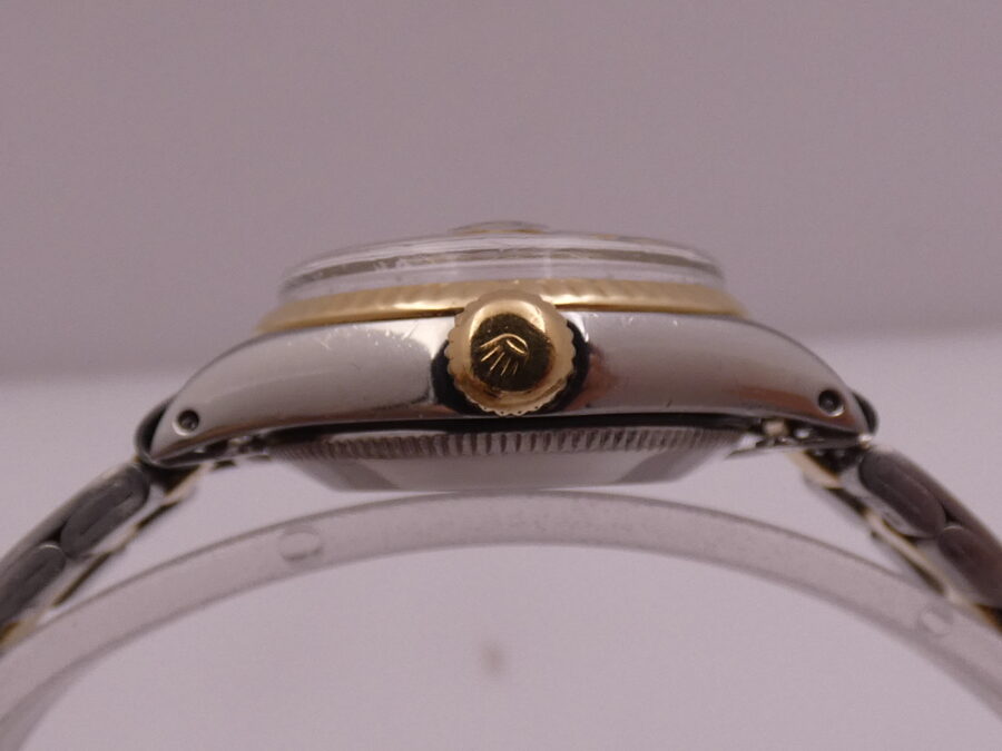 Rolex Oyster Perpetual Lady Date 6517 Linen Dial 18Kt Gold&Steel ANNO 1971 SERVICED Automatico - immagine 13