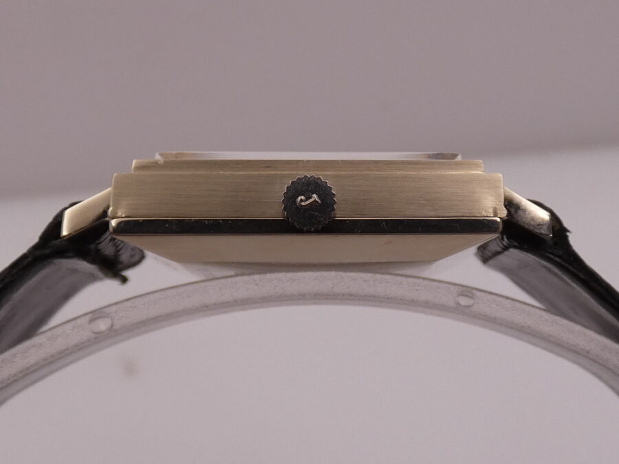 Juvenia New Old Stock 18Kt White Solid Gold Automatico Date Bark Bezel Anni'70 Never Worn - immagine 15
