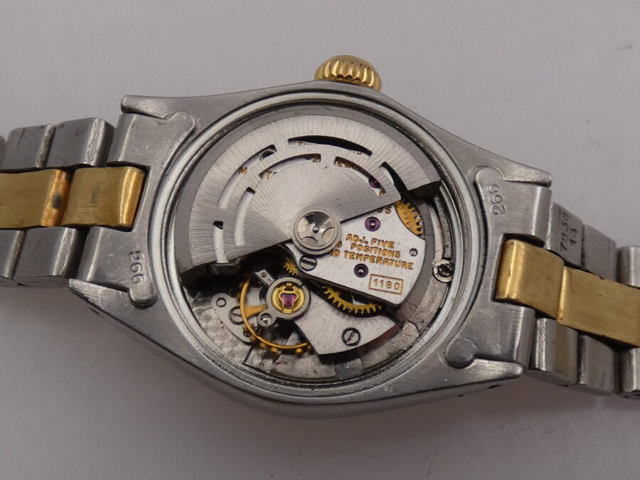 Rolex Oyster Perpetual Lady Date 6517 Linen Dial 18Kt Gold&Steel ANNO 1971 SERVICED Automatico - immagine 16