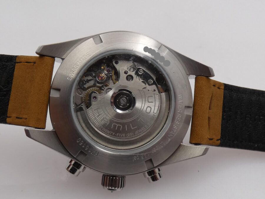 Hamilton Khaki Field Day Date Auto Cronografo Day-Date NEW BOX&PAPERS H716160 Acciaio Mai Indossato - immagine 17