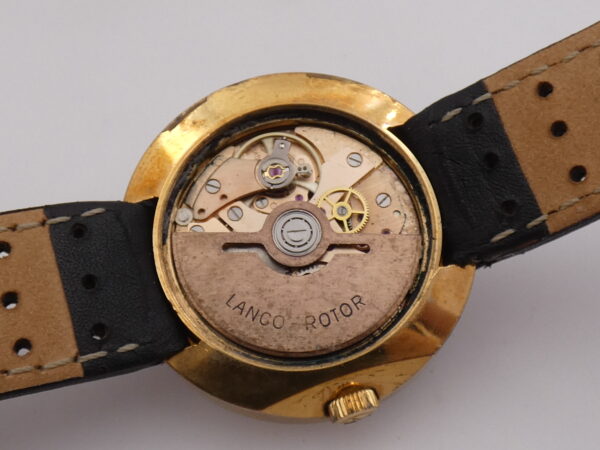 Lanco Circuit Day-Date Automatico 37mm 18Kt G.F. Anni'70 Black Dial Vintage