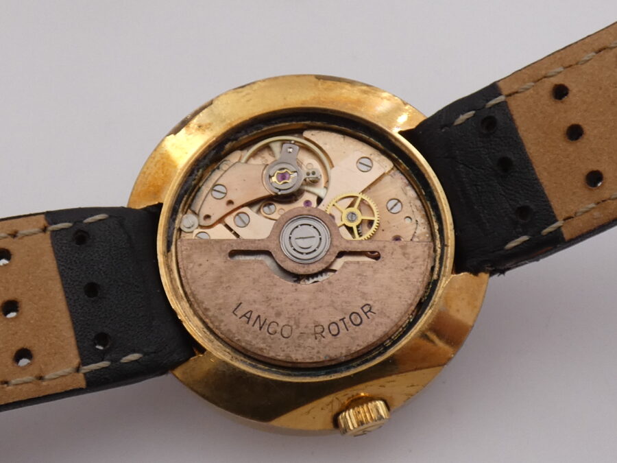 Lanco Circuit Day-Date Automatico 37mm 18Kt G.F. Anni'70 Black Dial Vintage - immagine 17