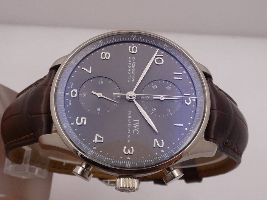 IWC Cronografo Portoghese18Kt Oro Bianco IW371431 BOX&PAPERS Ardesia Dial Automatico Anno 2006 - immagine 4