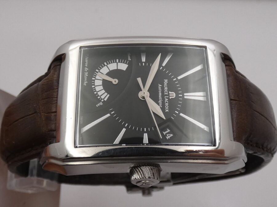 Maurice Lacroix Pontos Reserve De Marche Pontos Rectangular With PAPERS Anno 2007 Automatico Acciaio PT6157 - immagine 3