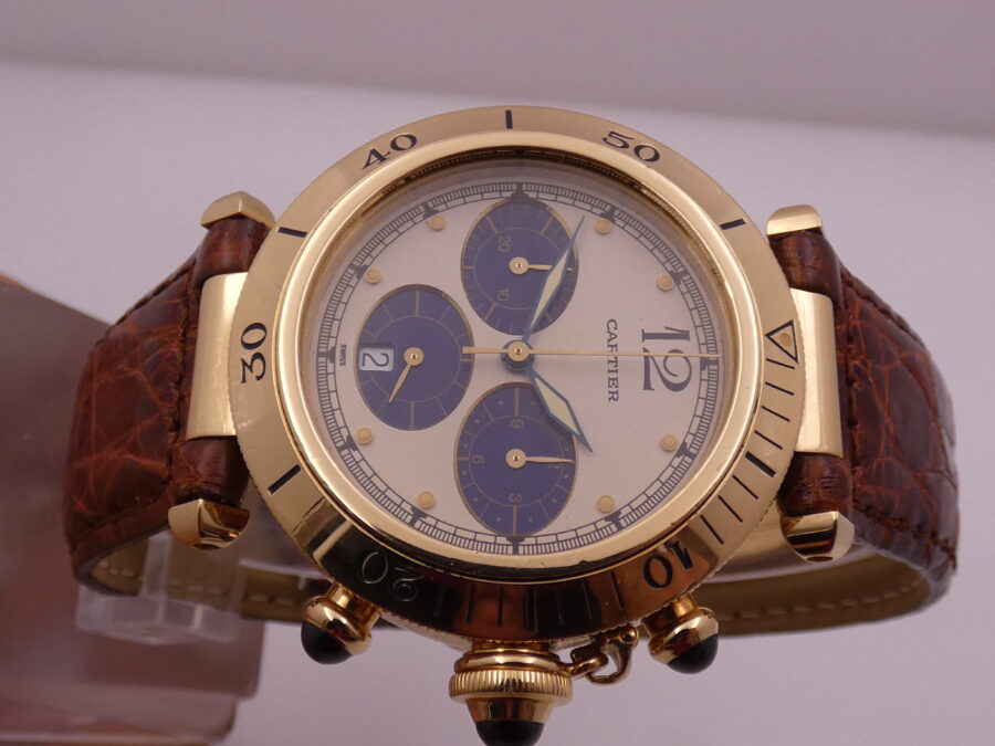 Cartier Pasha Chronografo 38mm 30009 18Kt Solid Gold With Deployante 1991 - immagine 3