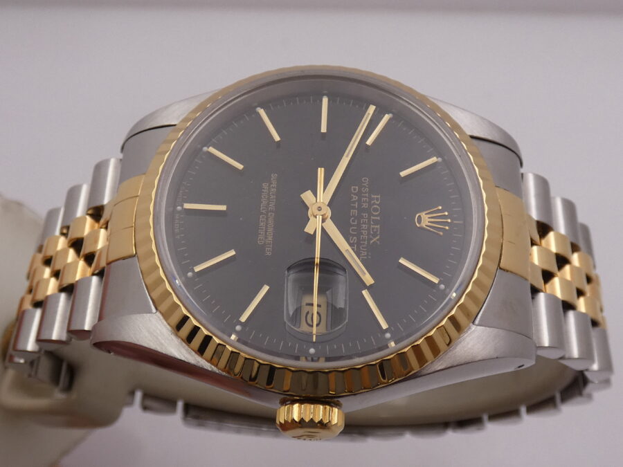 Rolex Datejust 36 16233 Jubile GILT Dial 18Kt Gold & Steel ANNO 1990 Automatico - immagine 3
